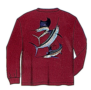 Guy Harvey Youth - Grand Slam Long Sleeve T-Shirt in Red
