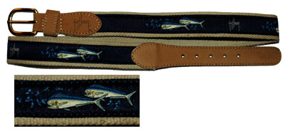 Guy Harvey - Dolphin/ Flying Fish Belt in Navy