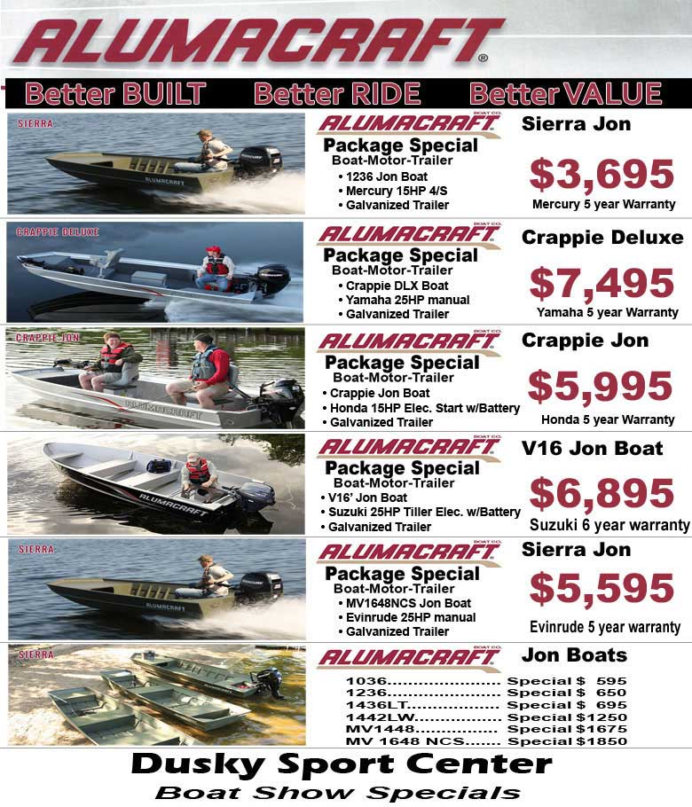 Alumanacraft Boat Specials