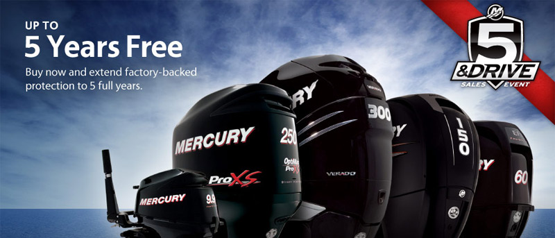 Mercury Marine 5 Year warranty