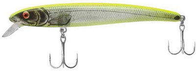 Silver Flash/Chartreuse Bomber BSW17A-XSICH Magnum Long A 7-Inch 1 1/2-Ounce 