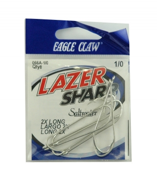 Eagle Claw - Lazer Sharp 2X Long Hooks, Size 1/0 - 8 pack - $2.95 - 066A-10 - DuskyOnline.com Eagle Claw - Lazer Sharp 2X Long Hooks, Size 1/0 - 8 pack - $2.95 - 066A-10 - DuskyOnline.com