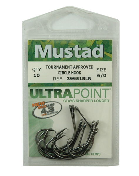 Mustad - Demon Circle In-Line Hooks - Size 6/0, 10 pack - $3.95 -  39951BLN-60 