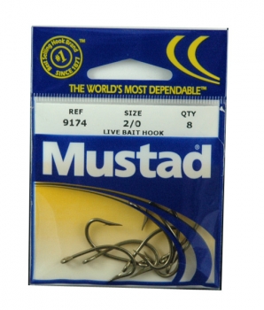 Mustad - Big Game Hooks - Size 2/0, 8 pack - $1.95 - 9174-20 -  DuskyOnline.com