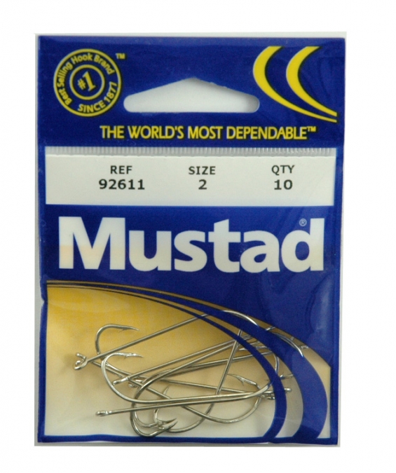Mustad - Long Shank Beak Hook - Size 2, 10 pack - $1.95 - 92611-2 