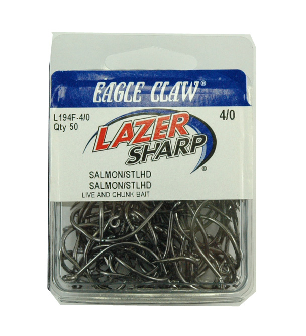 Eagle Claw - Lazer Sharp Live & Chunk Bait Hooks, Size 4/0 - 50