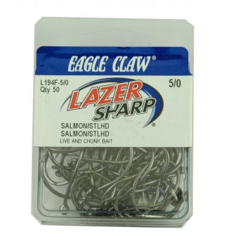 Eagle Claw - Lazer Sharp Live & Chunk Bait Hooks, Size 5/0 - 50