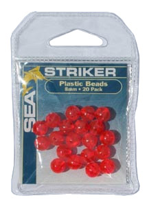 Sea Striker Plastic Beads - 8mm Red, 20 pack - $1.95 - 8RB-RED