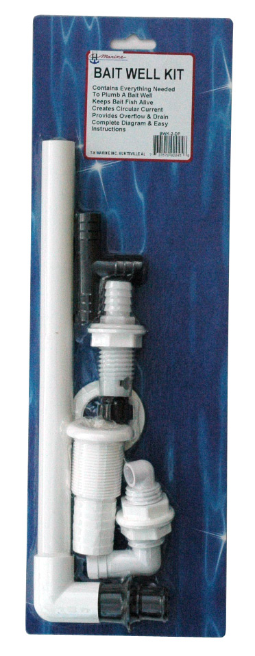 T-H MARINE Complete Livewell Bait Tank Plumbing Kit - Fittings, Hoses, Aerator Heads, Drain Tube